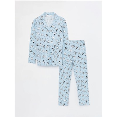 LC Waikiki Gömlek Yaka Baskılı Uzun Kollu Kadın Pijama Takımı, LCW DREAM                                            
                                            Gömlek Yaka Baskılı Uzun Kollu Kadın Pijama Takımı
