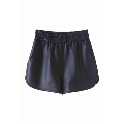 Short de piel Negro