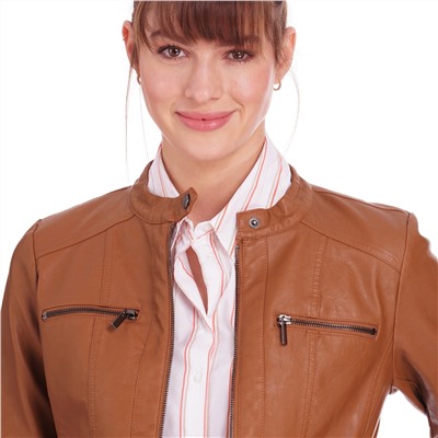 Damen Lederimitatjacke im Biker-Look