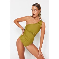 TRENDYOLMİLLA Yeşil Büzgülü Mayo TBESS21MA0143