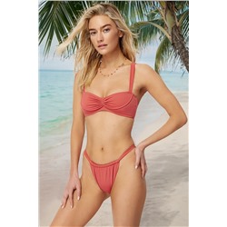 Trendyolmilla Gül kurusu Bralet Büzgülü Bikini Üstü TBESS24BU00019