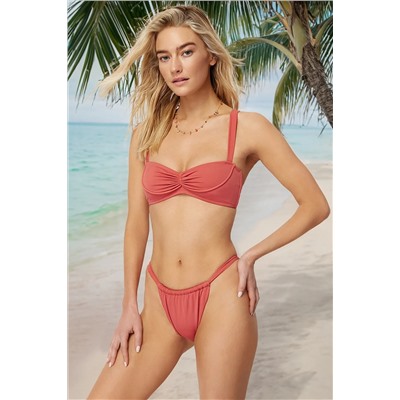 Trendyolmilla Gül kurusu Bralet Büzgülü Bikini Üstü TBESS24BU00019