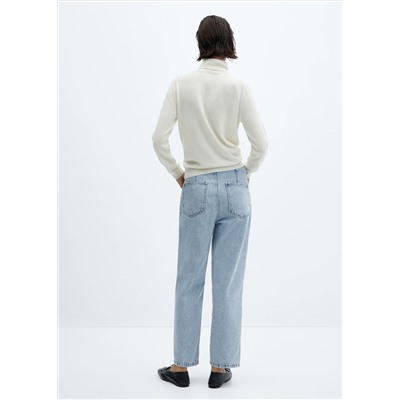 Jeans rectos crop botones