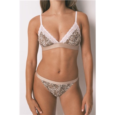Braga brasileña animal print marrón