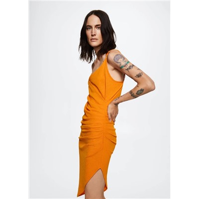 Vestido detalle fruncido -  Mujer | MANGO OUTLET España