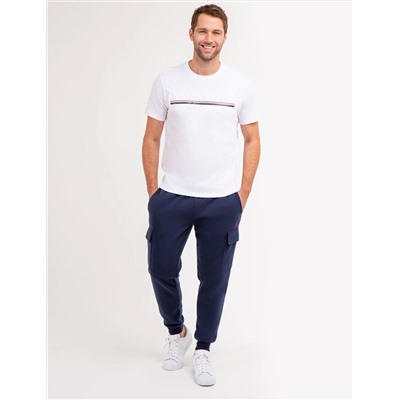 EMBOSSED SIGNATURE STRIPE JERSEY T-SHIRT