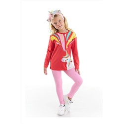 Denokids Unicorn Gücü Kız Çocuk Tunik Tayt Takım CFF-22K1-007
