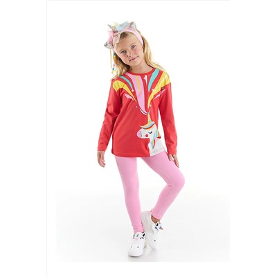 Denokids Unicorn Gücü Kız Çocuk Tunik Tayt Takım CFF-22K1-007