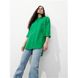 Oversize-Hemdbluse aus Baumwolle