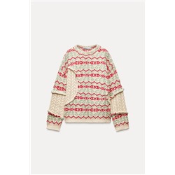 CABLE-KNIT JACQUARD SWEATER