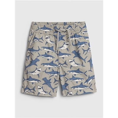 Toddler Print Poplin Pull-On Shorts