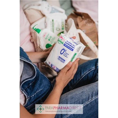 Love&Green Serviettes Maxi Hypoallergéniques - Anti-Irritations - Maxi Nuit x12
