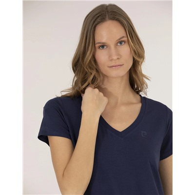 Lacivert Comfort Fit V Yaka Basic Tişört