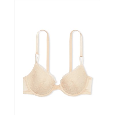 VICTORIA'S SECRET Sexy Tee Smooth Lightly Lined Front-Close Demi Bra (Lace | Marzipan)