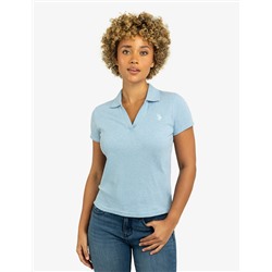 SPLIT NECK RIBBED POLO SHIRT