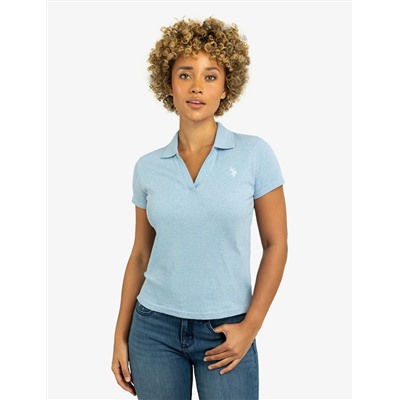 SPLIT NECK RIBBED POLO SHIRT