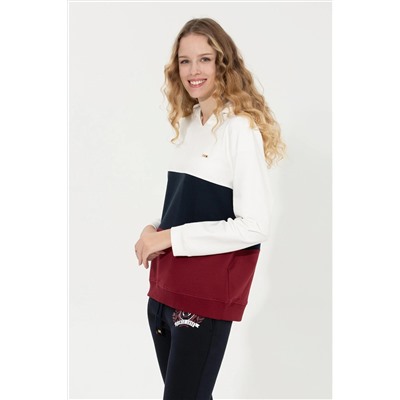 Kadın Vİşne Kapüşonlu Sweatshirt