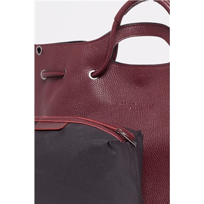 Bolso y neceser de piel Prun - Burdeos