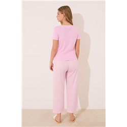 Pijama Capri algodón rosa rayas
