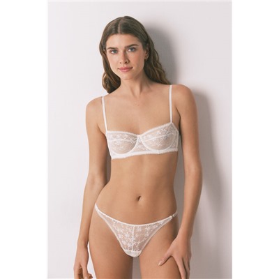Tanga encaje blanco lurex