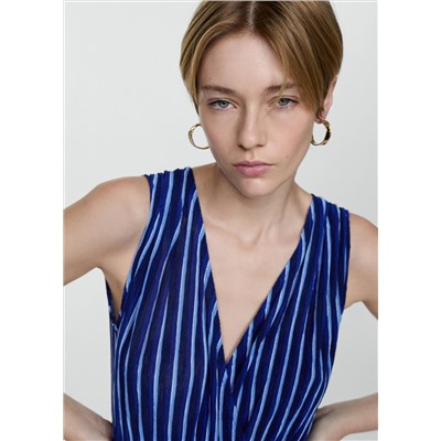 Vestido estampado rayas lazo