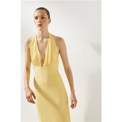 HALTERNECK OPEN BACK LONG DRESS