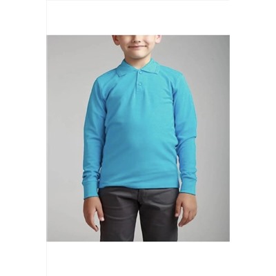 Dıgıl Kids Okul Polo Yaka T-shirt Unisex Mavi 10287