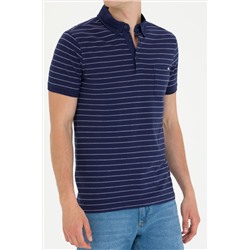 Erkek Regular Fit Polo Yaka Lacivert Tişört