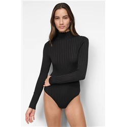 RIBBED MOCK NECK BODYSUIT