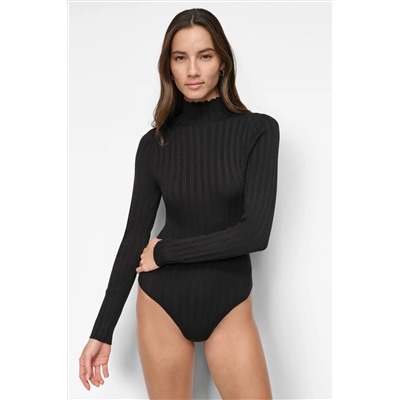 RIBBED MOCK NECK BODYSUIT