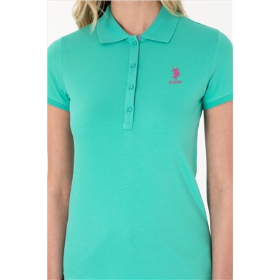 Kadın Mint Basic Polo Yaka Tişört