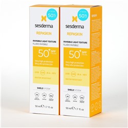 S*sd*rma PACK Duplo Repaskin Fluido Invisible SPF50+ 50 ml 50% Descuento Segunda Unidad