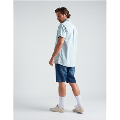 Slim Fit Denim Shorts, Men, Blue