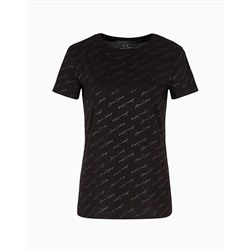 REGULAR FIT JERSEY T-SHIRT WITH ALLOVER ASV LOGO