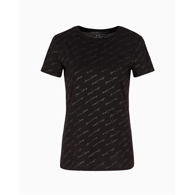 REGULAR FIT JERSEY T-SHIRT WITH ALLOVER ASV LOGO