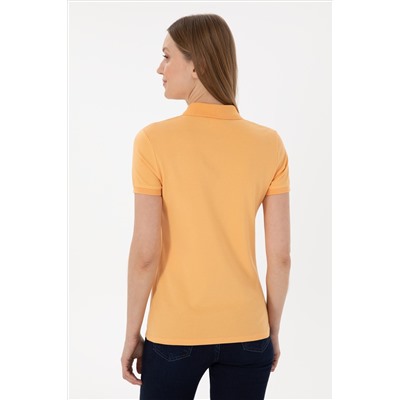 Kadın Turuncu Basic Polo Yaka Tişört