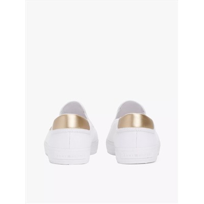 Metallic Heel Canvas Slip-On Sneaker