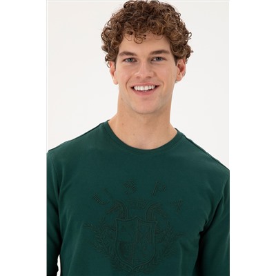Erkek Koyu Yeşil Sweatshirt