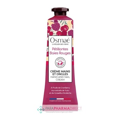 Osmaé Pétillantes Baies Rouges - Crème Mains et Ongles 30 ml