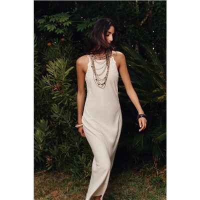 CROCHET KNIT MIDI DRESS