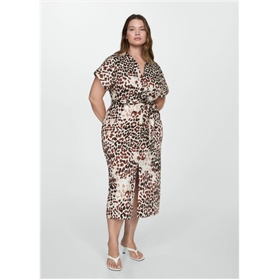 Vestido animal print lazo