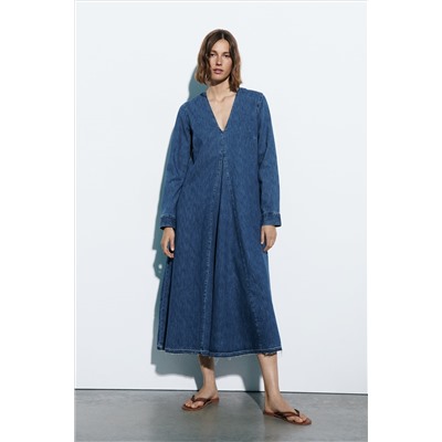 VESTIDO LARGO DENIM