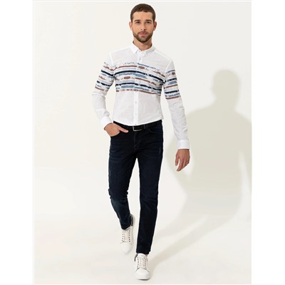 Mavi Slim Fit Uzun Kollu Gömlek
