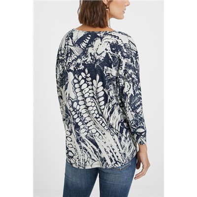 Camiseta jacquard floral