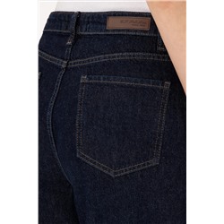 Kadın Koyu Mavi Flare High Waist Fit Jean Pantolon