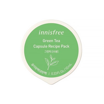 Capsule Recipe Pack-Green Tea (Sleeping Pack), Маска для лица с экстрактом зеленого чая (увлажение)