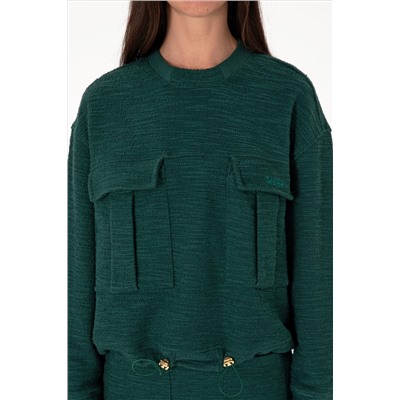 Kadın Koyu Yeşil Sweatshirt