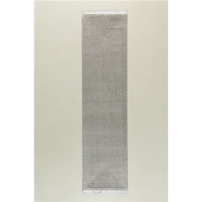 Diane Saçaklı Halı - Gri - 80x300 cm