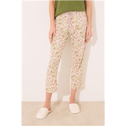 Pantalón largo 100% algodón flores