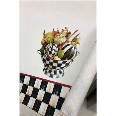 AYMİRAHOME Dekoratif Mutfak Pamuklu Fırın Havlusu Özel Desenli Damalı Model 35x50 cm Yıkanabilir Pamuklu Ürün AYSEPET